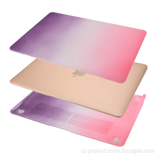Hot rainbow spray color hard case for Macbook 12.1" with free gift case cover